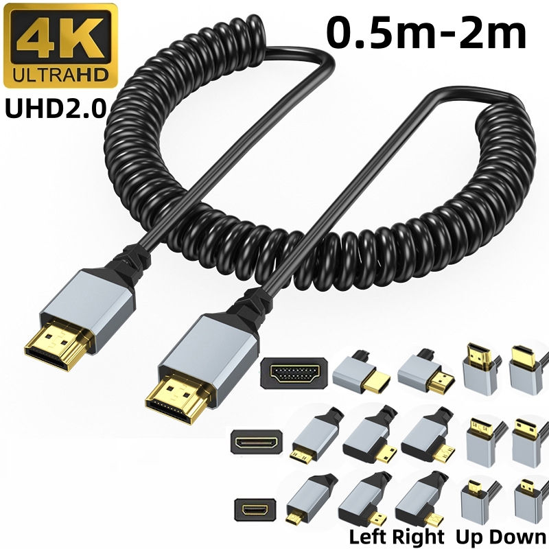 Home Cinema Projector 4K - 4K UHD Spring Cable Up/Down/Left/Right Angle