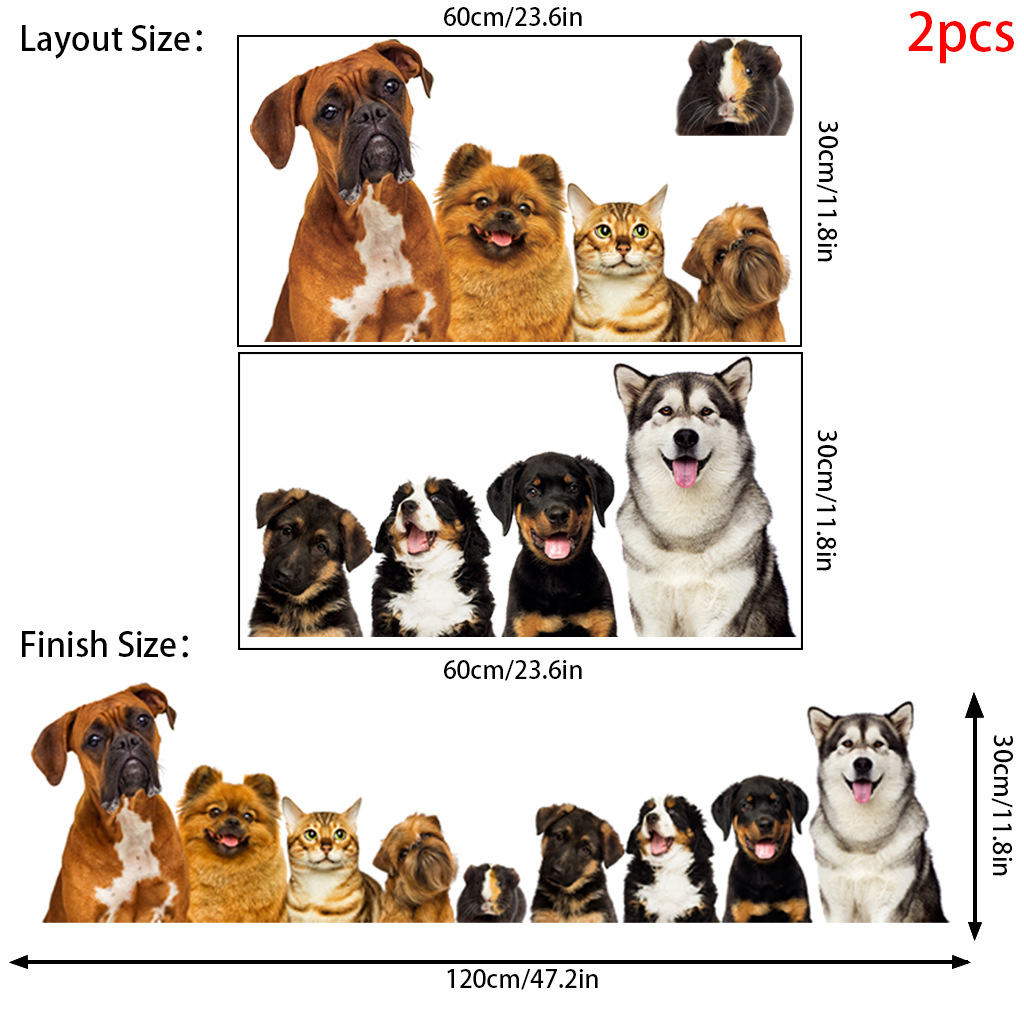 C30# 9 Cute Cats And Dogs Wall - Home Cinema Wall 评论和价格