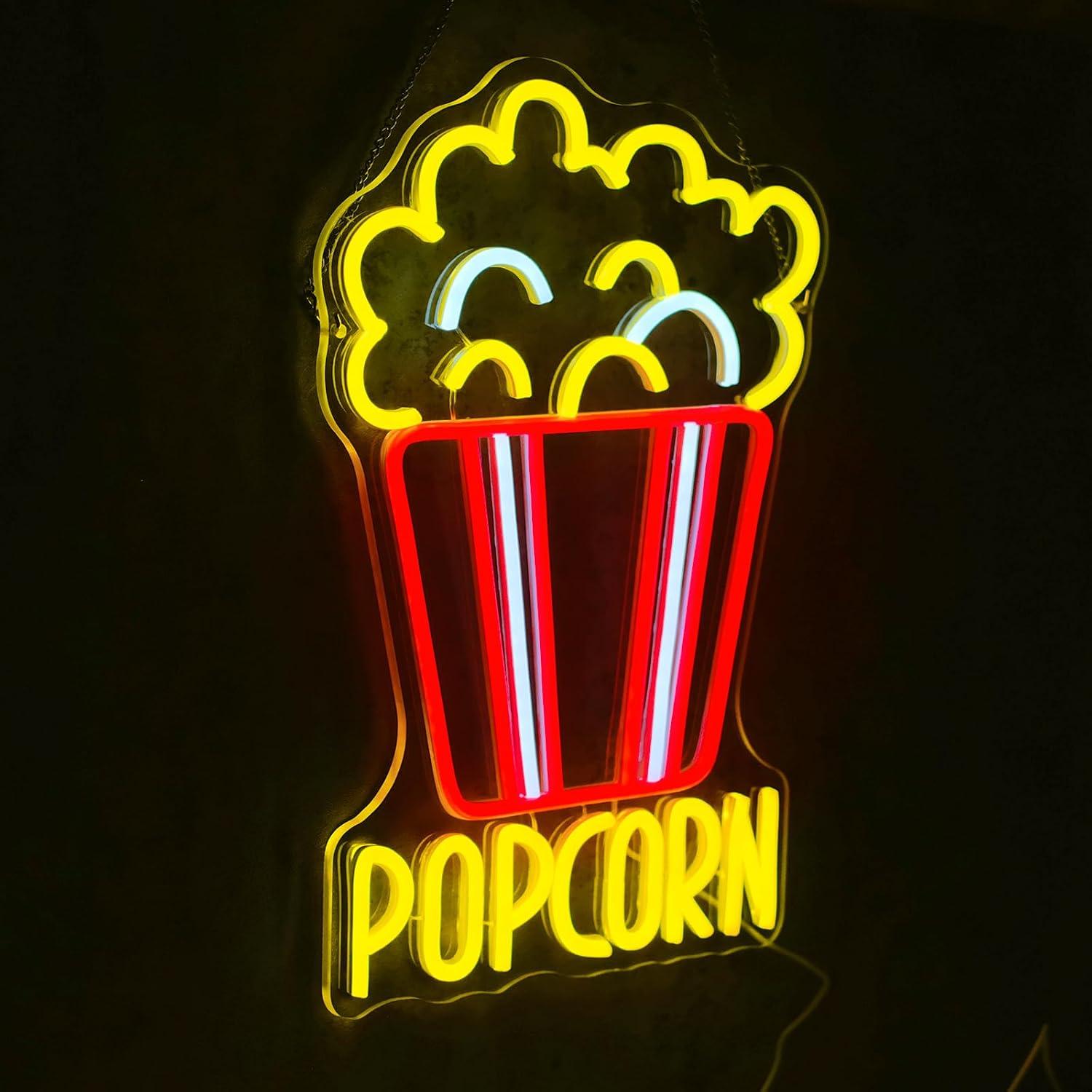 Popcorn Bucket Neon Sign USB D - Home Cinema Wall Lights 评论和价格