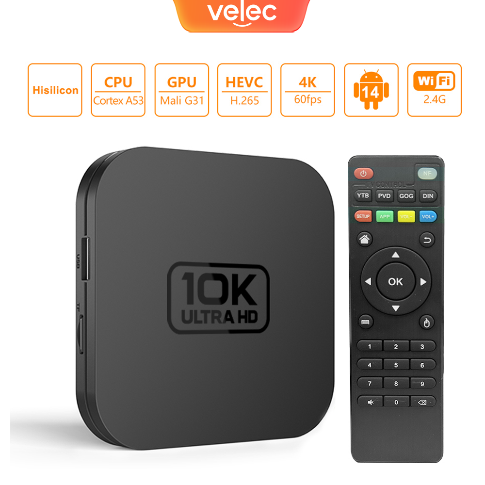 Velec Smart TV Box Android 14  - Home Cinema Media Player 评论和价格