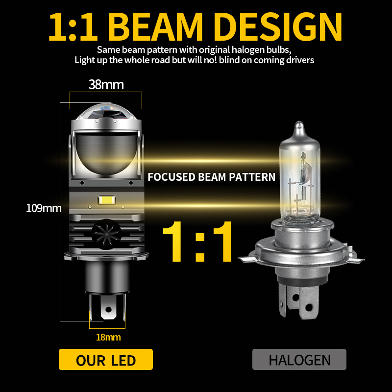 1pc H4 LED Projector Headlight - Projector Lamp Replacement 评论和价格