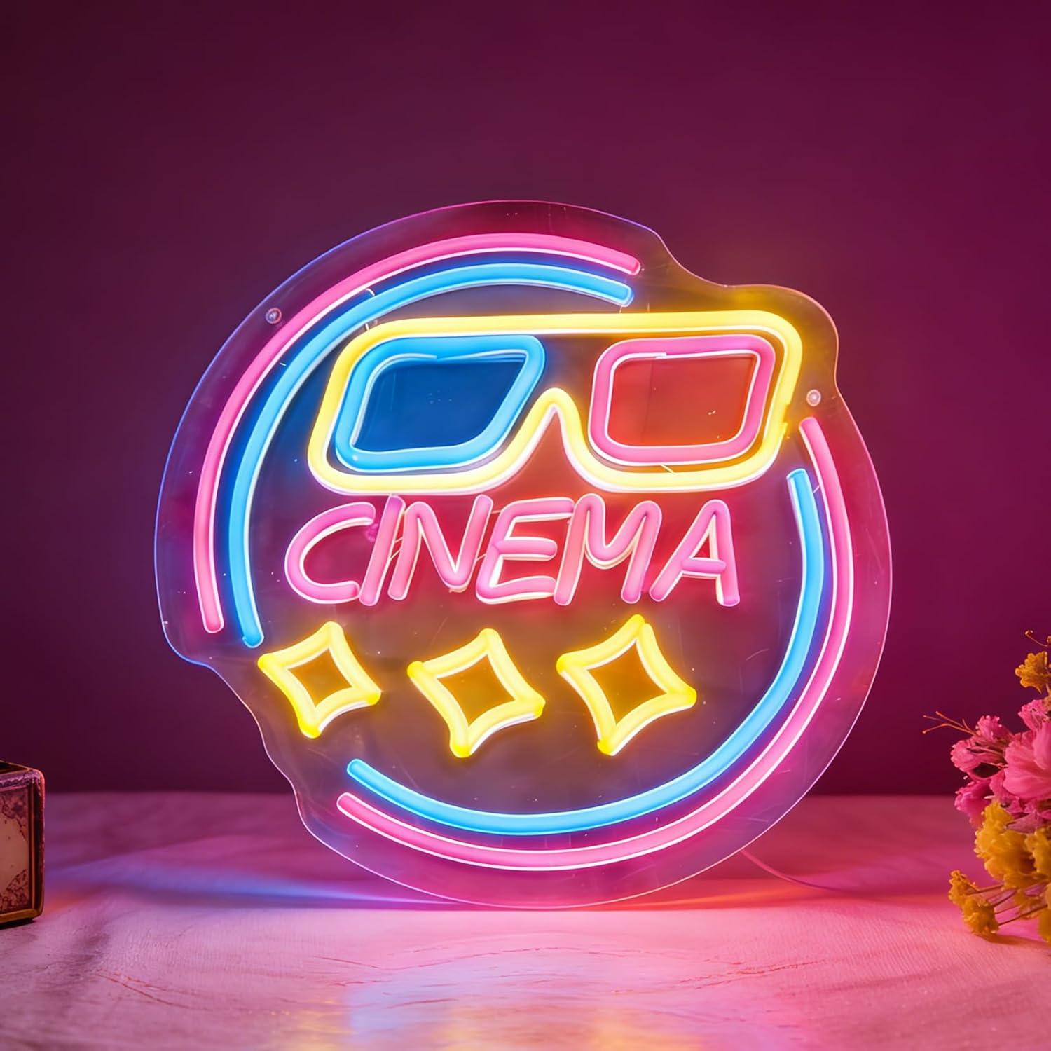 Cinema Neon Sign USB Dimmable  - Home Cinema Wall Lights 评论和价格