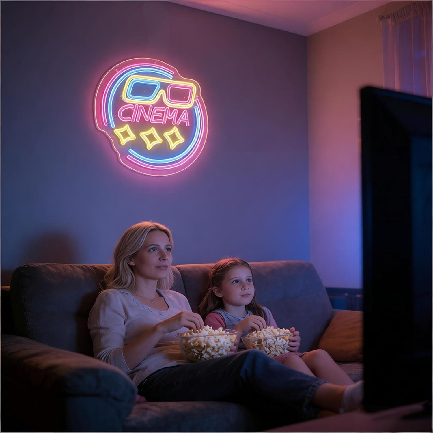 Cinema Neon Sign USB Dimmable  - Home Cinema Wall Lights 评论和价格