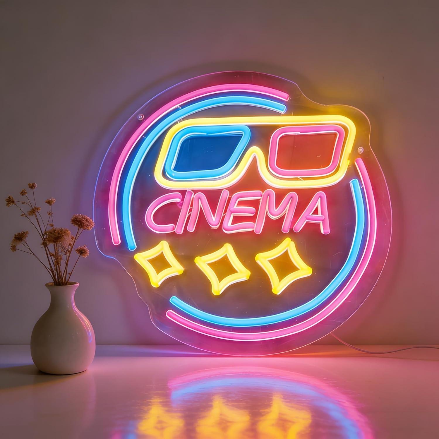 Cinema Neon Sign USB Dimmable  - Home Cinema Wall Lights 评论和价格