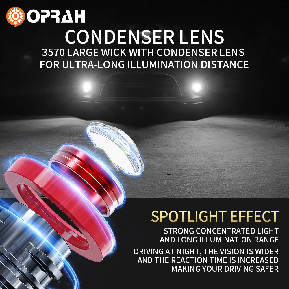 Oprah 2pc Laser Lens H7 Led Fo - Projector Lamp Replacement 评论和价格