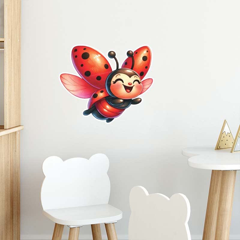 Cute Cartoon Ladybug Wall Stic - Home Cinema Wall 评论和价格
