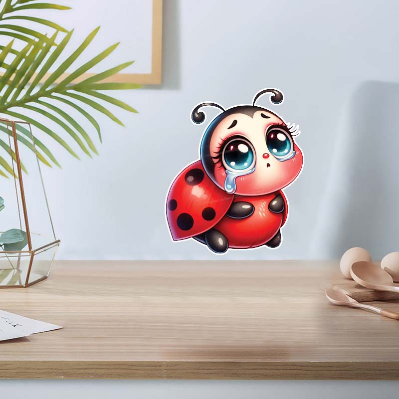 Cute Cartoon Ladybug Wall Stic - Home Cinema Wall 评论和价格