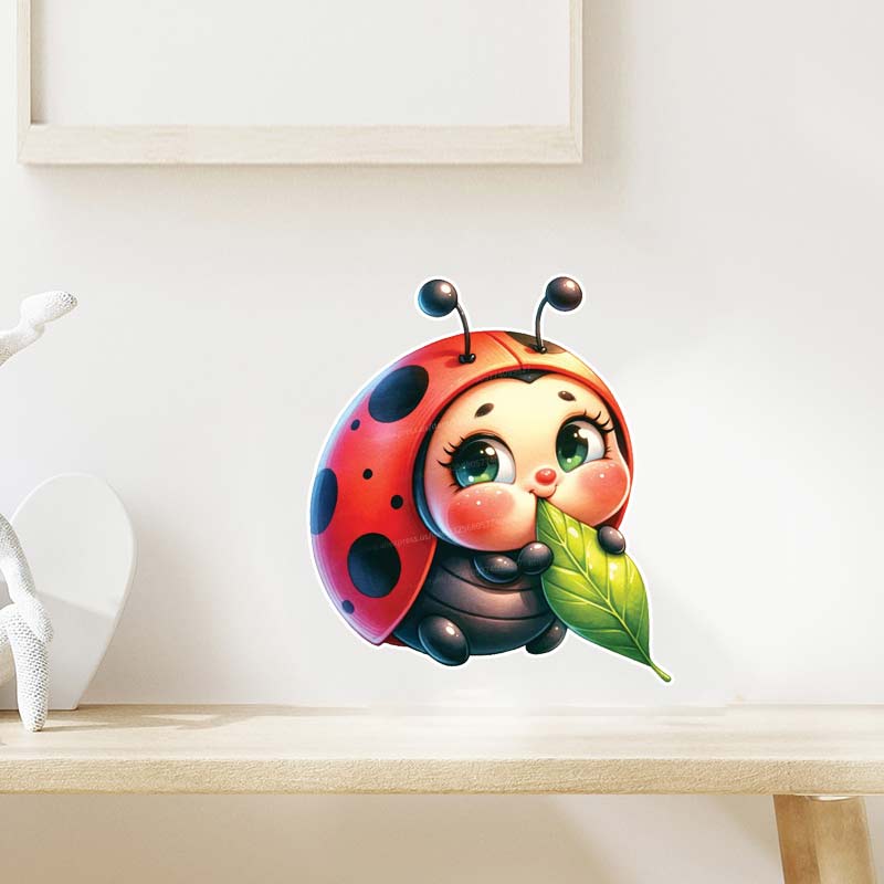 Cute Cartoon Ladybug Wall Stic - Home Cinema Wall 评论和价格