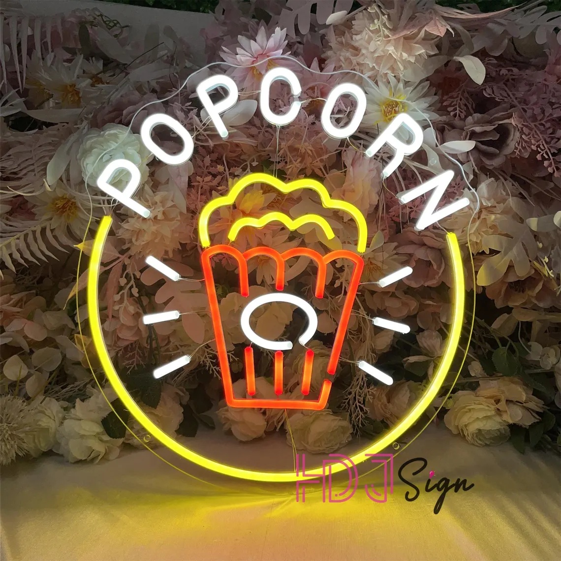 Popcorn LED Neon Sign,Food Bar - Home Cinema Wall Lights 评论和价格