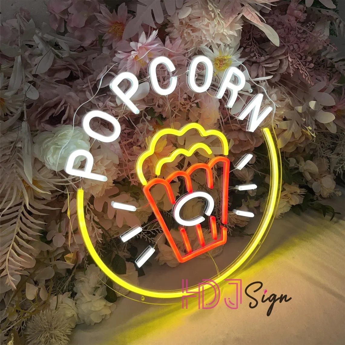 Popcorn LED Neon Sign,Food Bar - Home Cinema Wall Lights 评论和价格