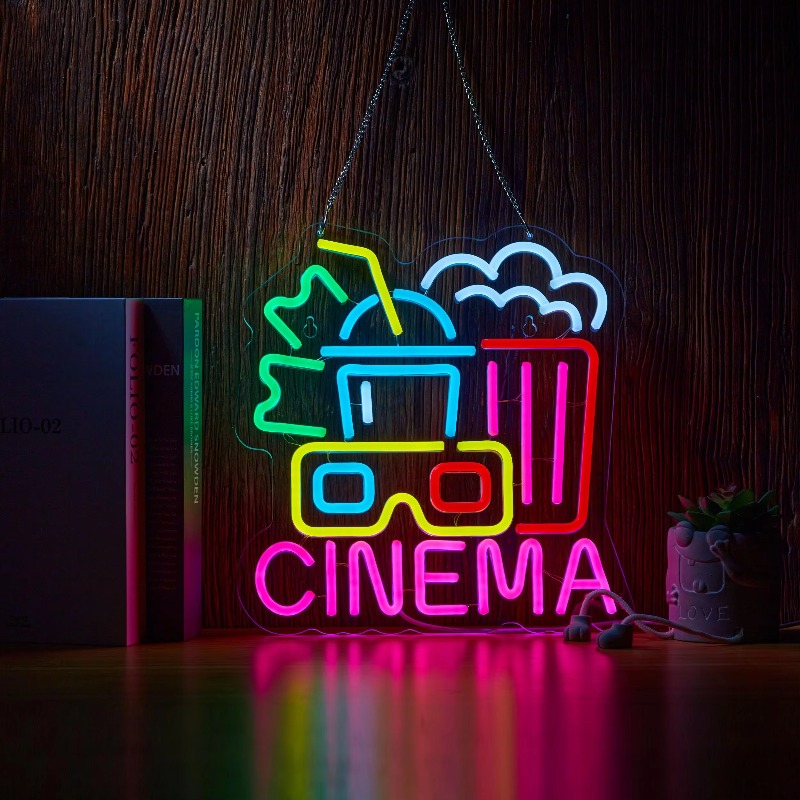 Cinema Neon Sign,Movie Time Ni - Home Cinema Wall Lights 评论和价格