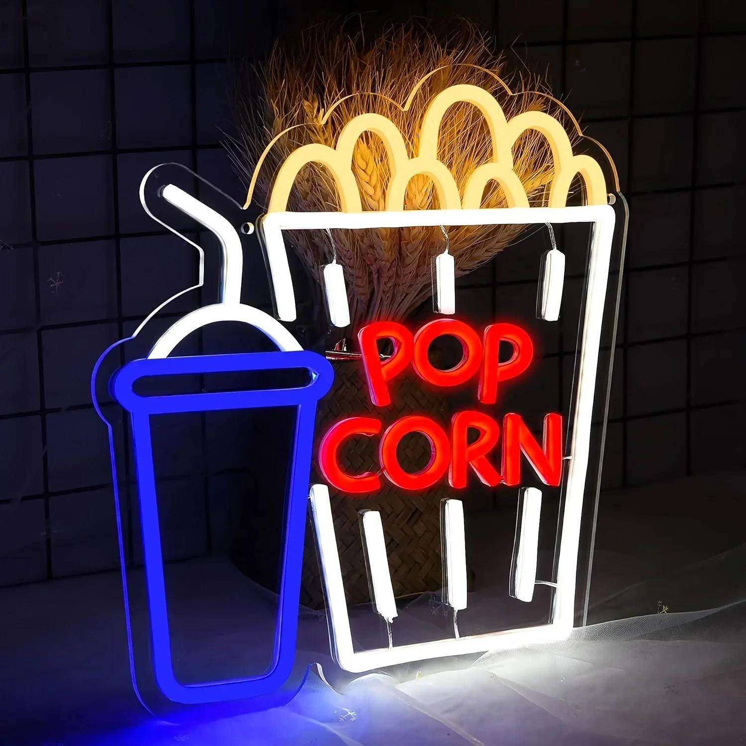 Popcorn Soda Drink Neon Sign D - Home Cinema Wall Lights 评论和价格