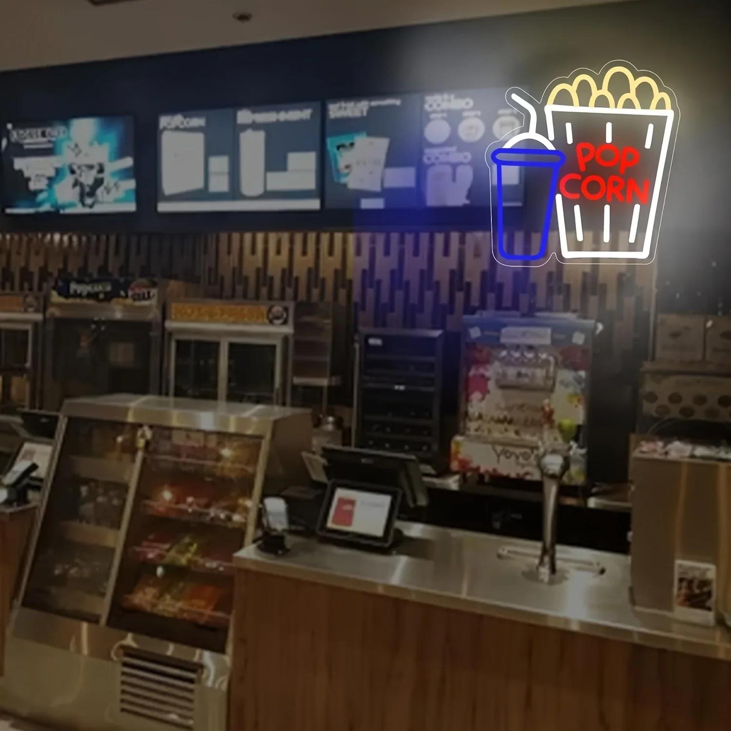 Popcorn Soda Drink Neon Sign D - Home Cinema Wall Lights 评论和价格
