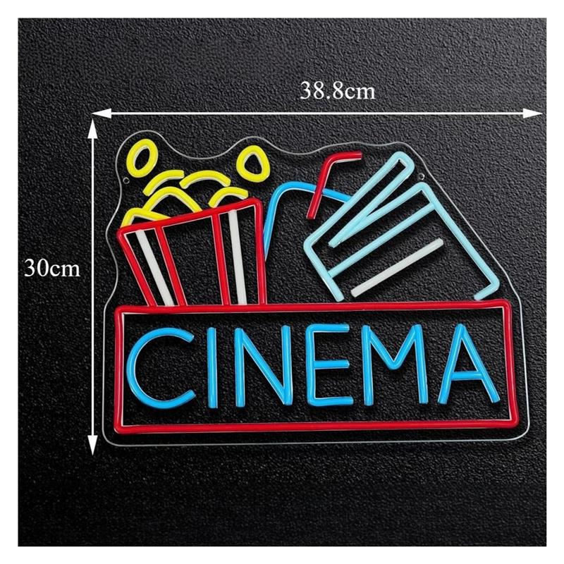 Cinema Neon Sign USB Powered D - Home Cinema Wall Lights 评论和价格